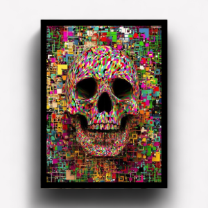 Quadro Decorativo "Caveira Colorida"