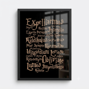 Quadro Decorativo Feitiços "Harry Potter"