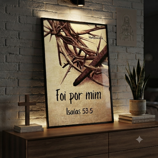 Quadro Decorativo "Isaias 53:5" - Imagem 2