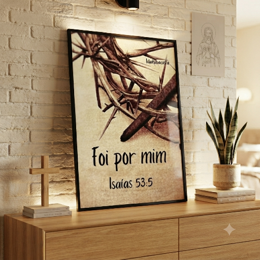 Quadro Decorativo "Isaias 53:5" - Imagem 3